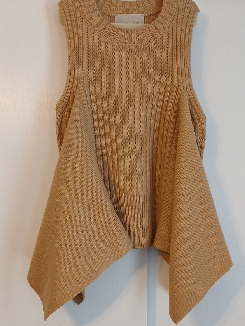 Moon River Tan Ribbed Knit Tunic Vest in Size XS (NWT)